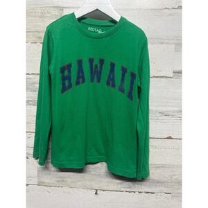 Red Tag Hawaii Long Sleeve T-Shirt Boys 5/6 Green Graphic Souvenir Surf‎